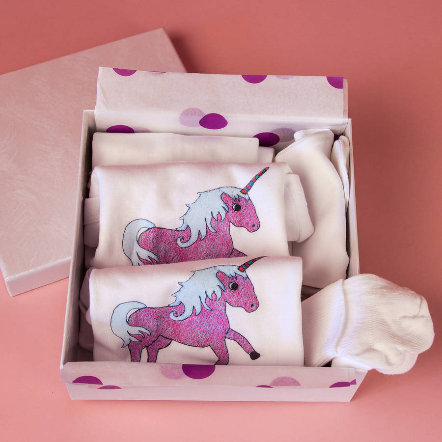 new baby unicorn gift set by snapdragon