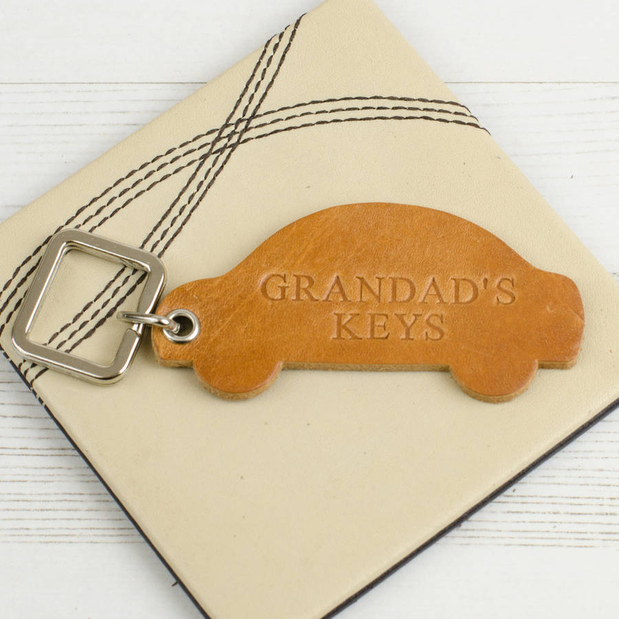 personalised leather car key ring by petiquette collars