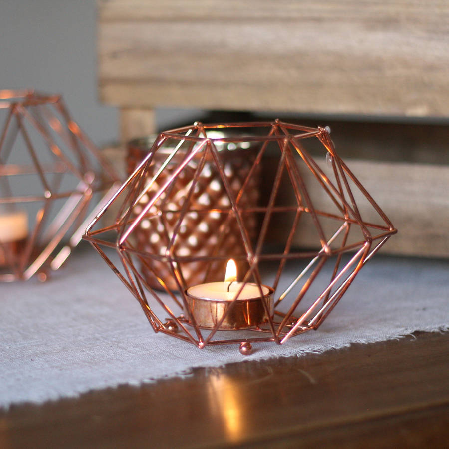 Copper Geometric Candle Holder By The Wedding Of My Dreams 4951