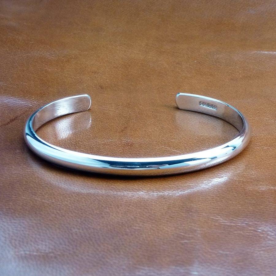 men's open silver bracelet by hersey silversmiths | notonthehighstreet.com