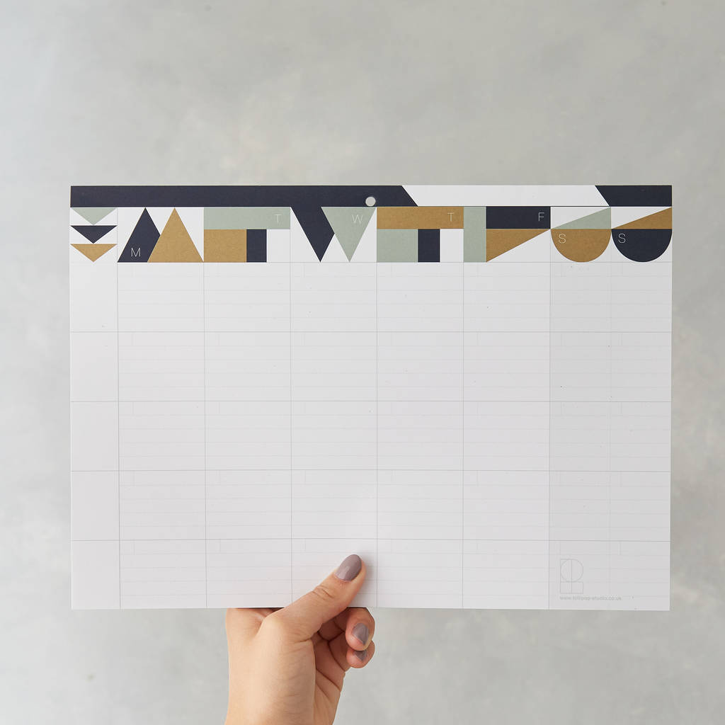 Geometric Weekly Planner Pad By Lollipop Designs Notonthehighstreet