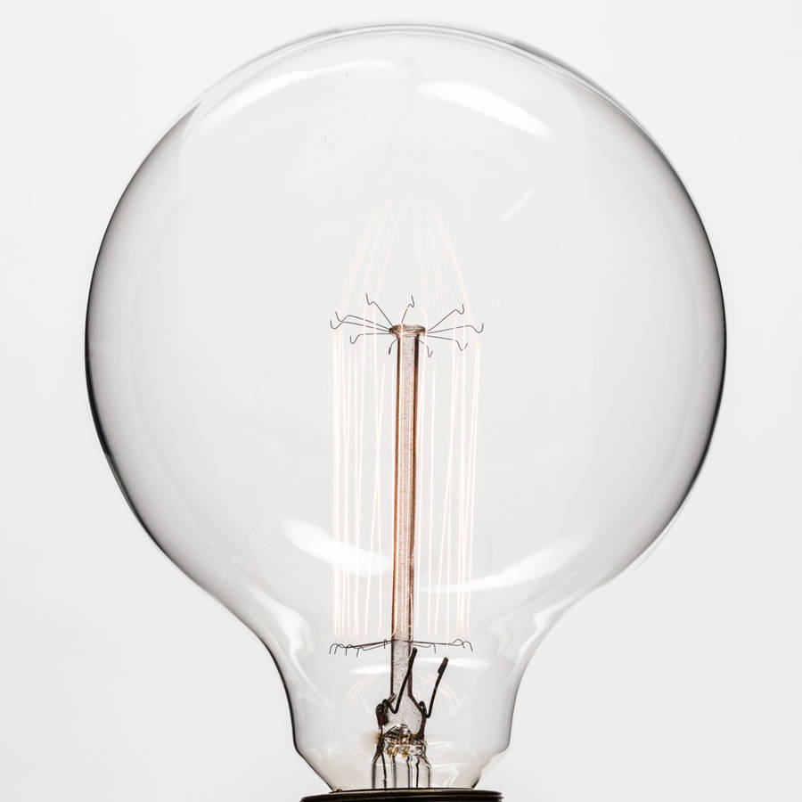 traditional filament large globe light bulb by factorylux