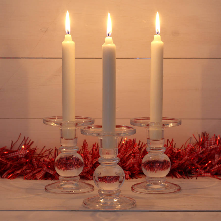 Christmas Glass Candle Holder By Red Berry Apple