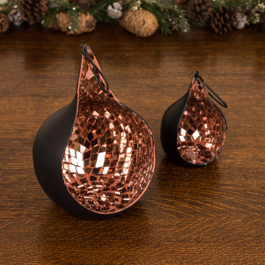 mosaic copper hanging tea light collection by dibor