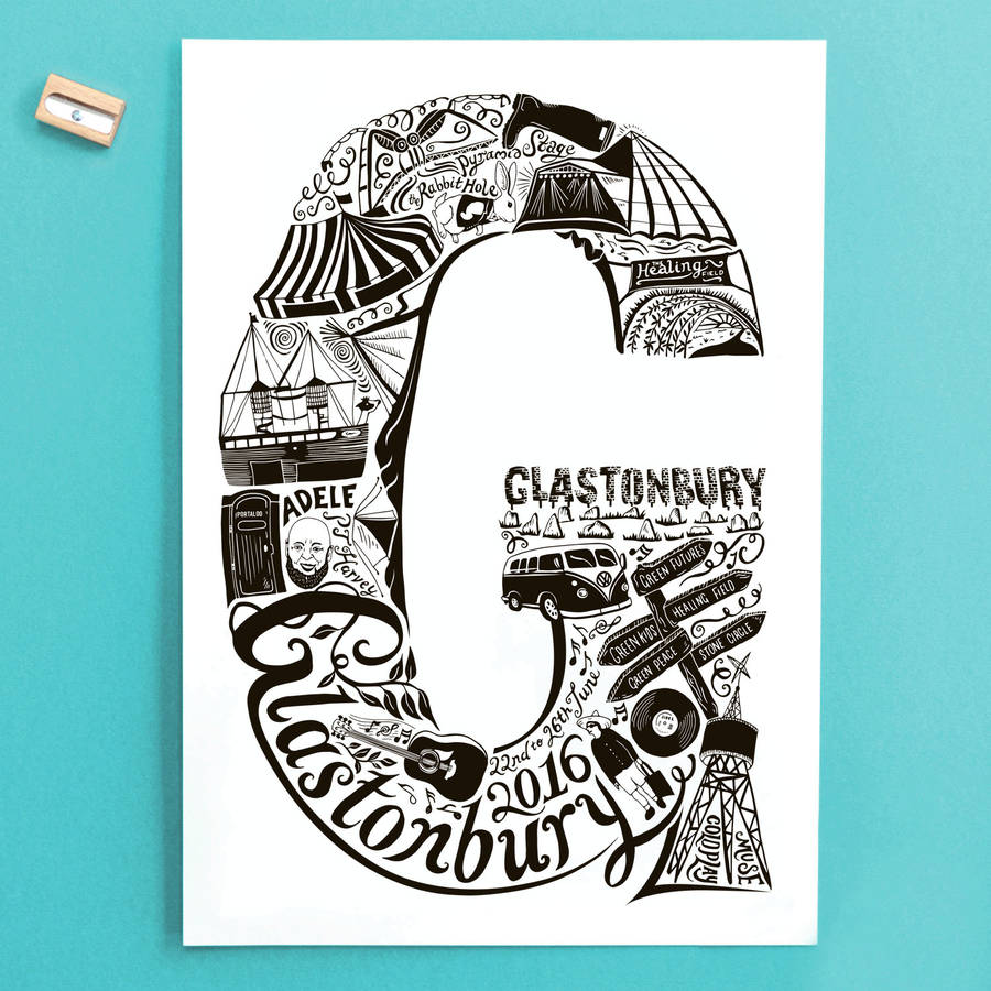 glastonbury print by lucy loves this