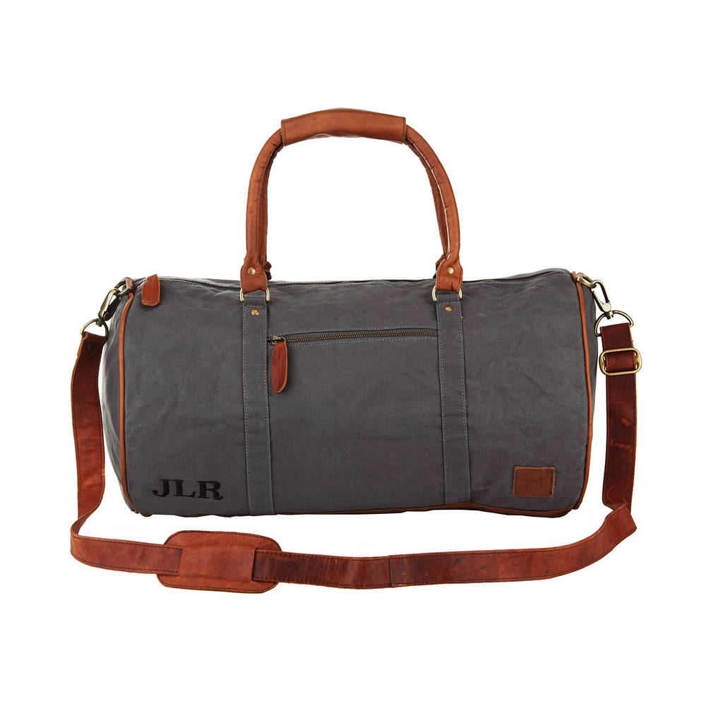 personalised canvas classic duffle bag by mahi leather