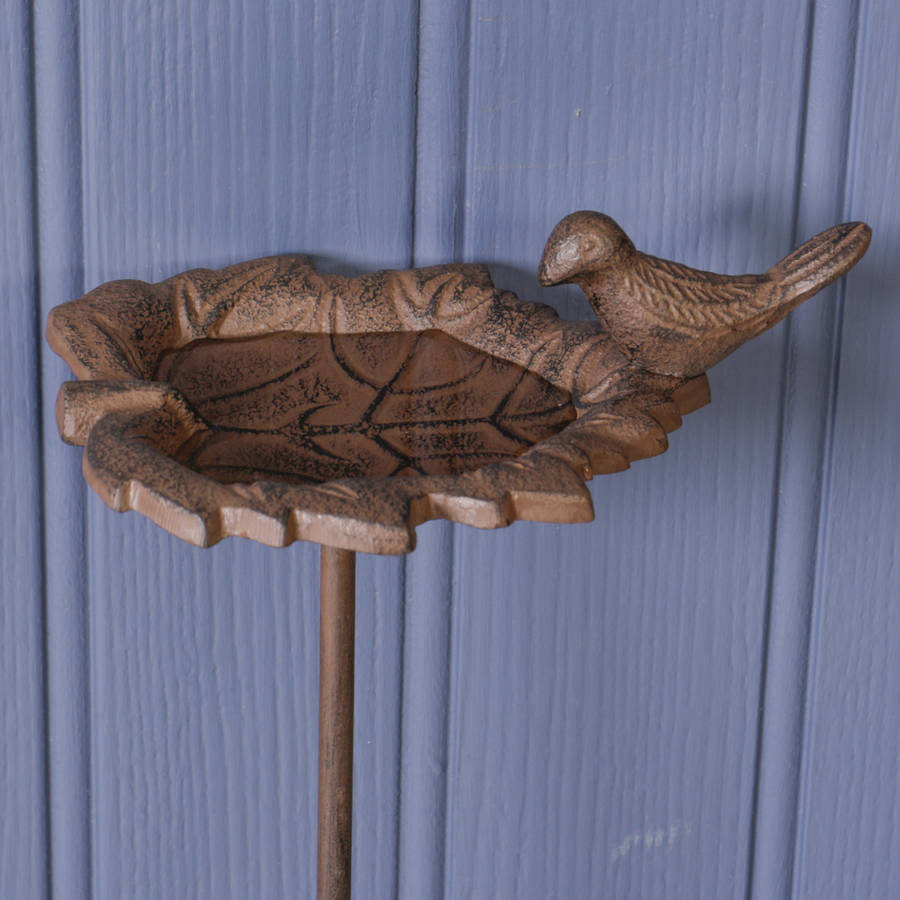 cast iron leaf bird bath by dibor