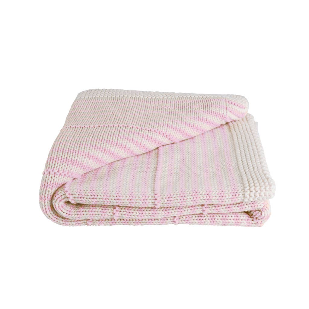 personalised unisex fine stripe baby blanket by toffee moon