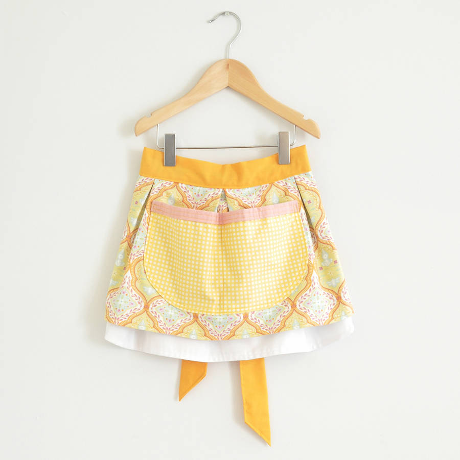 handmade girls pinny cooking apron by mint nifty