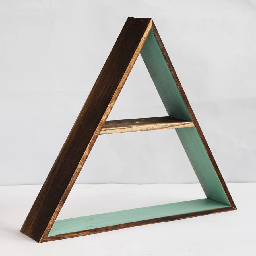 wooden triangle shelf by posh totty designs interiors