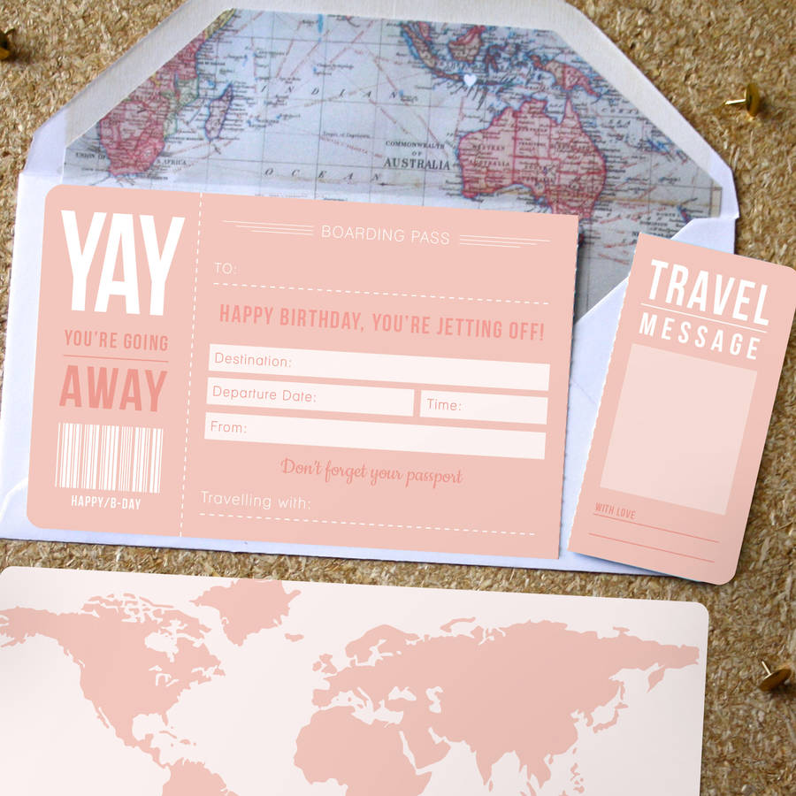 Birthday Boarding Pass Pink By Rodo Creative Notonthehighstreet