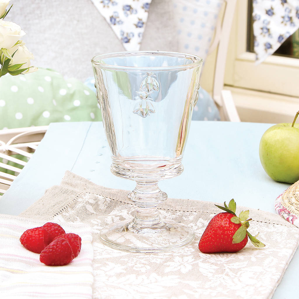 honey bee stemmed wine glass by dibor