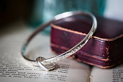 This is my most popular product, a stunning solid personalised silver bangle with a heart charm