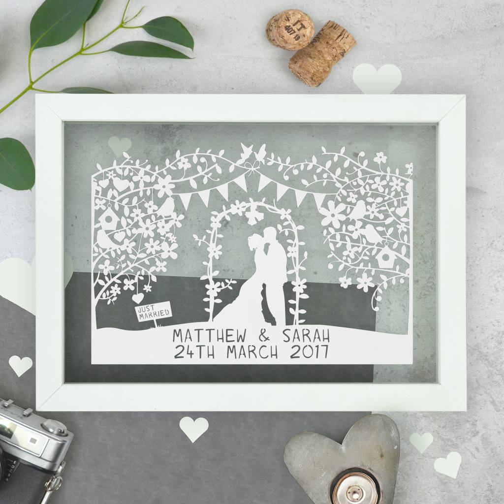 personalised wedding papercut by the portland co | notonthehighstreet.com