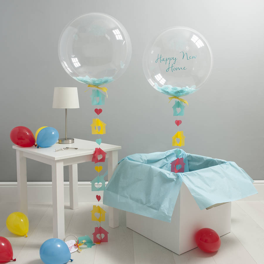 personalised new home confetti bubble balloon by bubblegum balloons