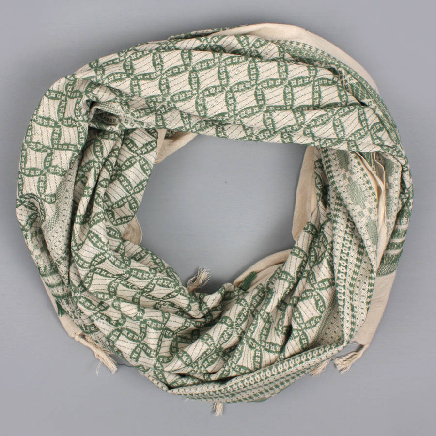 embroidered natural cotton scarf by bohemia