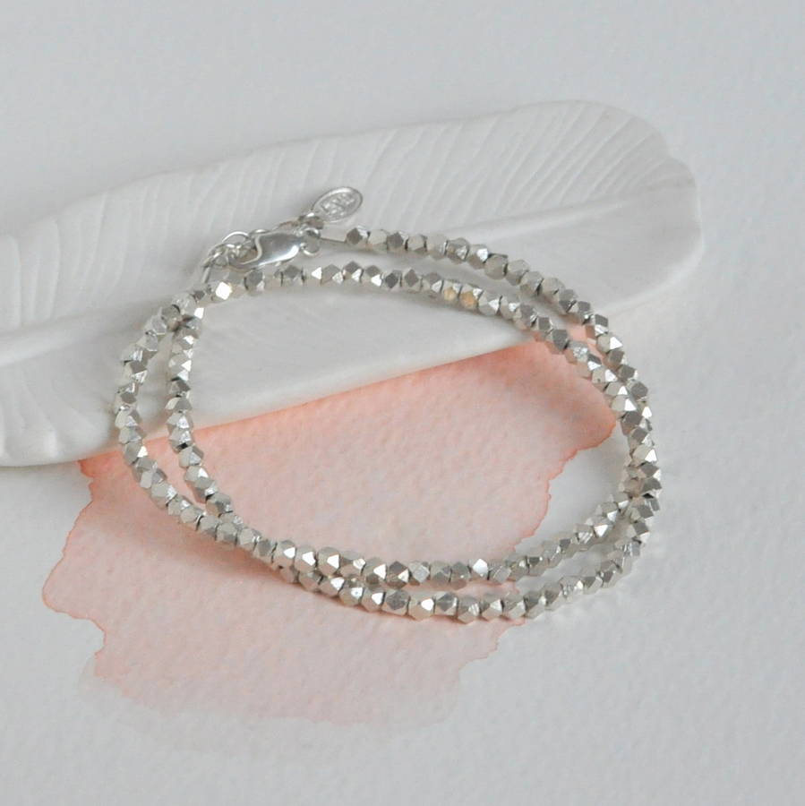 modern silver wrap bracelet by between you & i