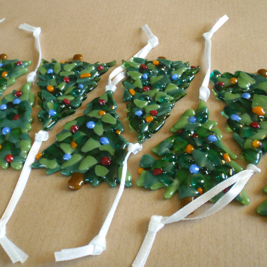 handmade glass christmas tree decoration by jessica irena smith glass