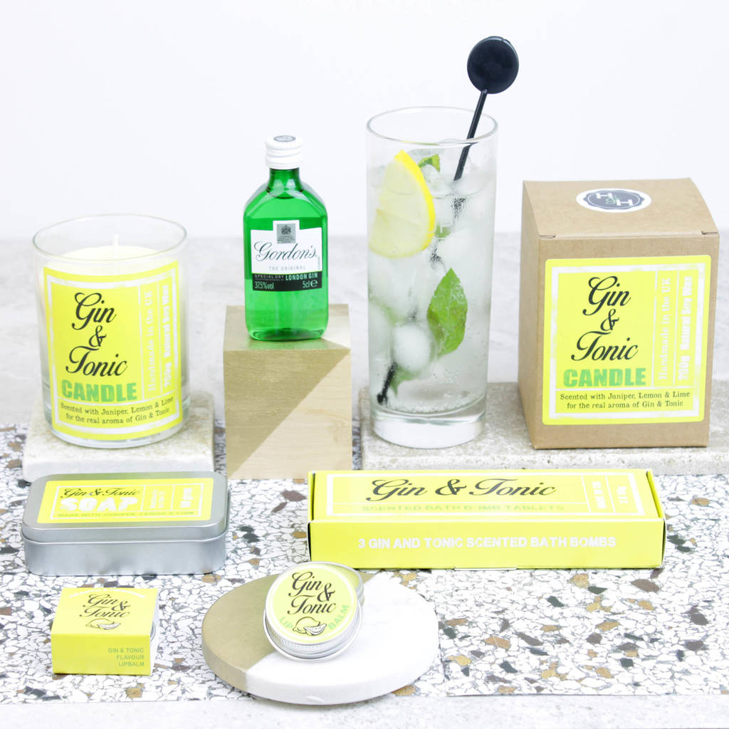large gin themed pamper hamper by hearth & heritage