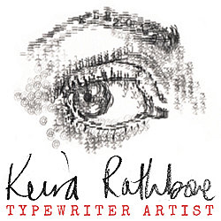 Keira Rathbone Typewriter Art Handwritten Logo with Typed Eye