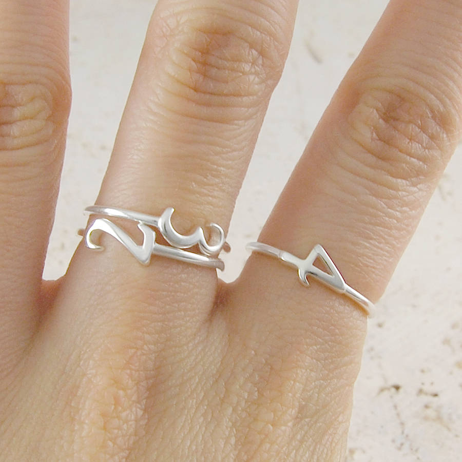 silver stacking number personalised rings by otis jaxon silver