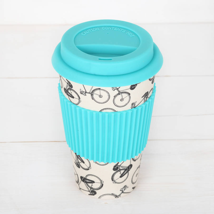 bamboo travel cup, four designs by red berry apple