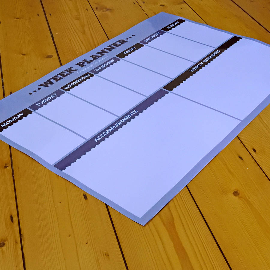whiteboard week planner organiser print by the binary box