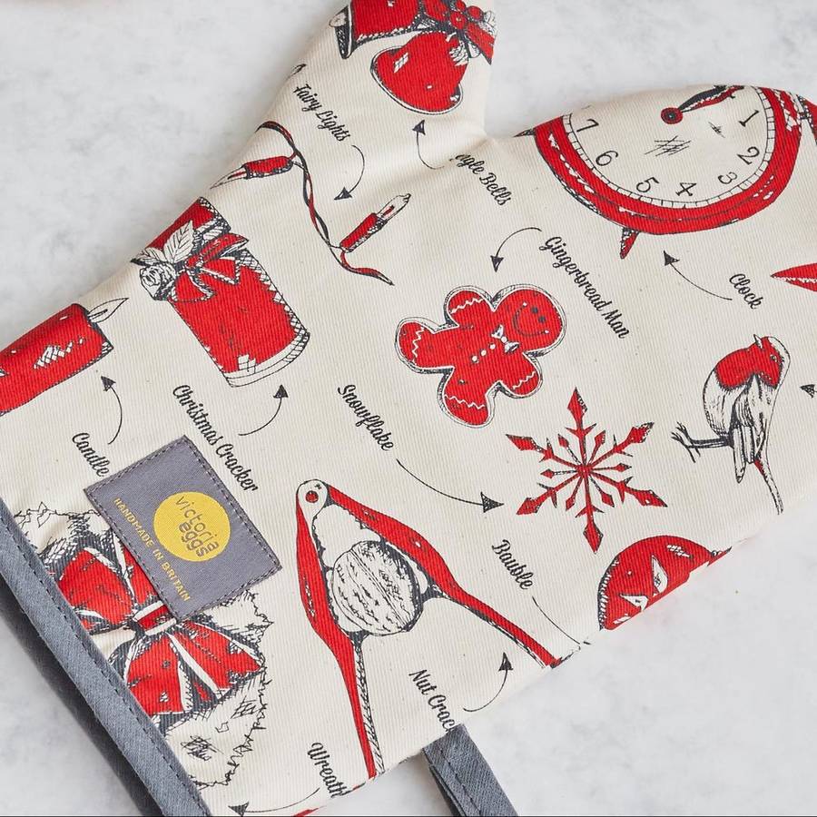 christmas delights oven mitt by victoria eggs