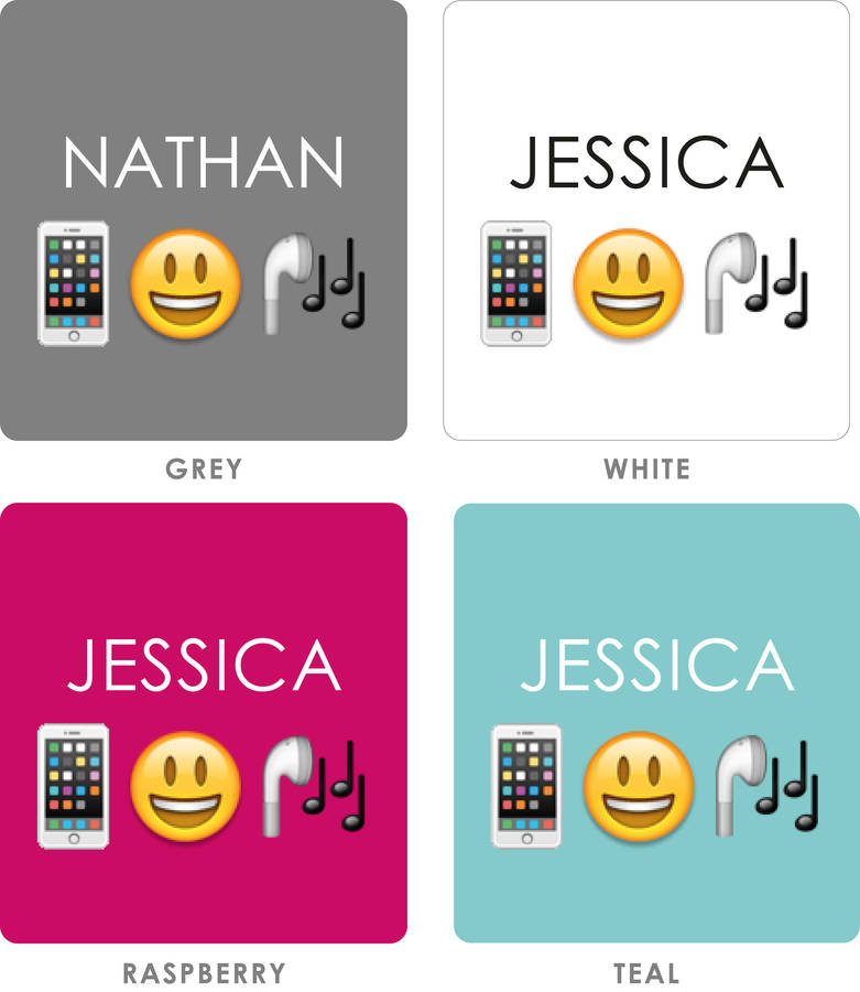 personalised music 'emoji' mobile phone rest by the little picture