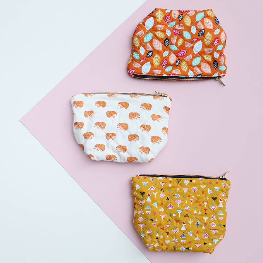 quilted make up bag sewing kit by the new craft house notonthehighstreet.com
