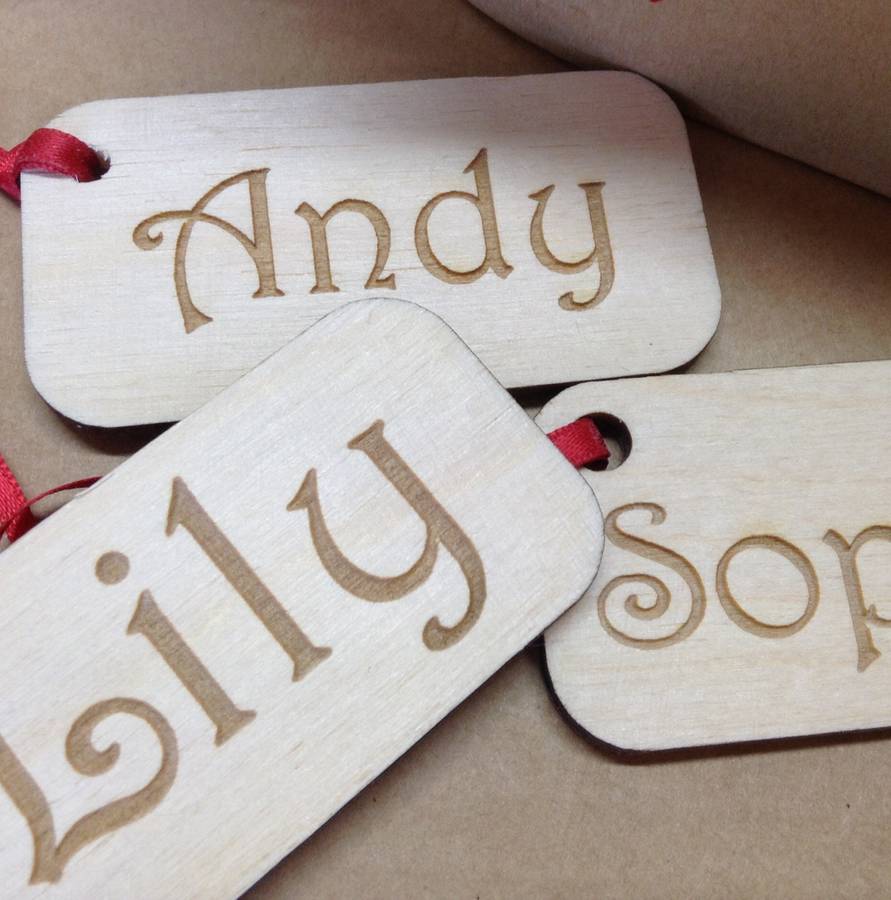 personalised parcel gift tags by hickory dickory designs