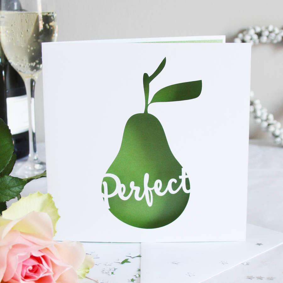 perfect pear card by whole in the middle
