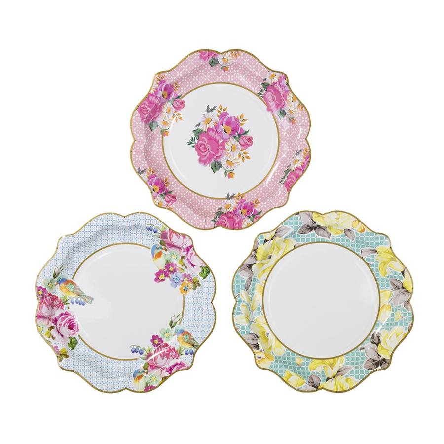 vintage floral tea plates by postbox party