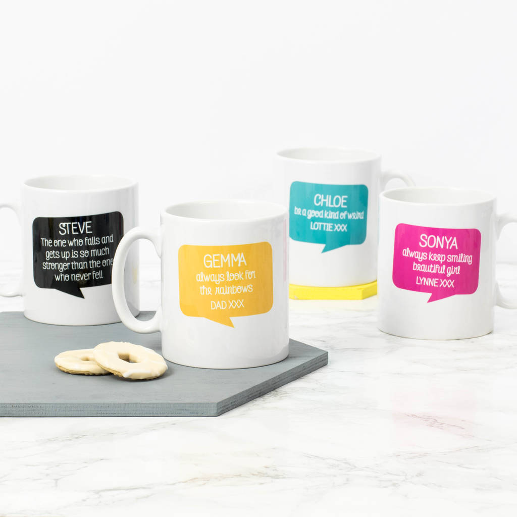 personalised positive message mug by xoxo