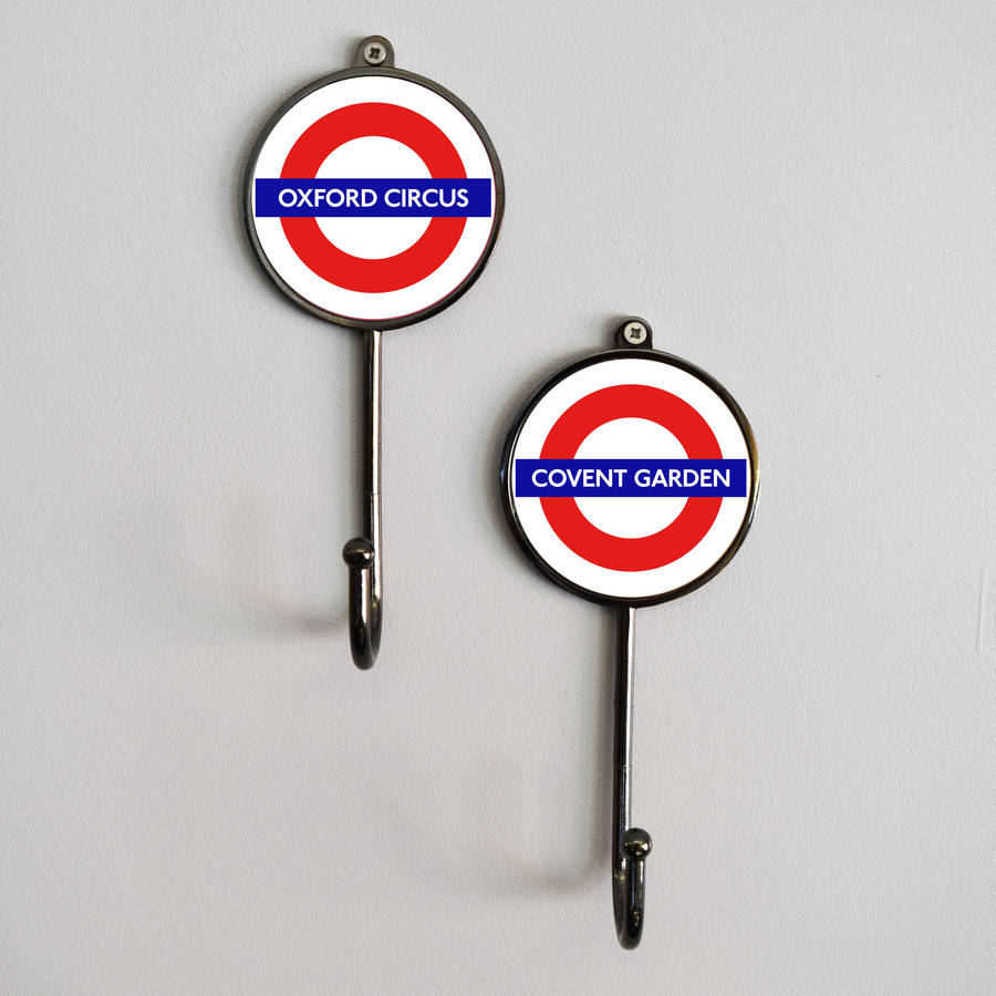 london underground tfl tube station landmark coat hook by pushka home