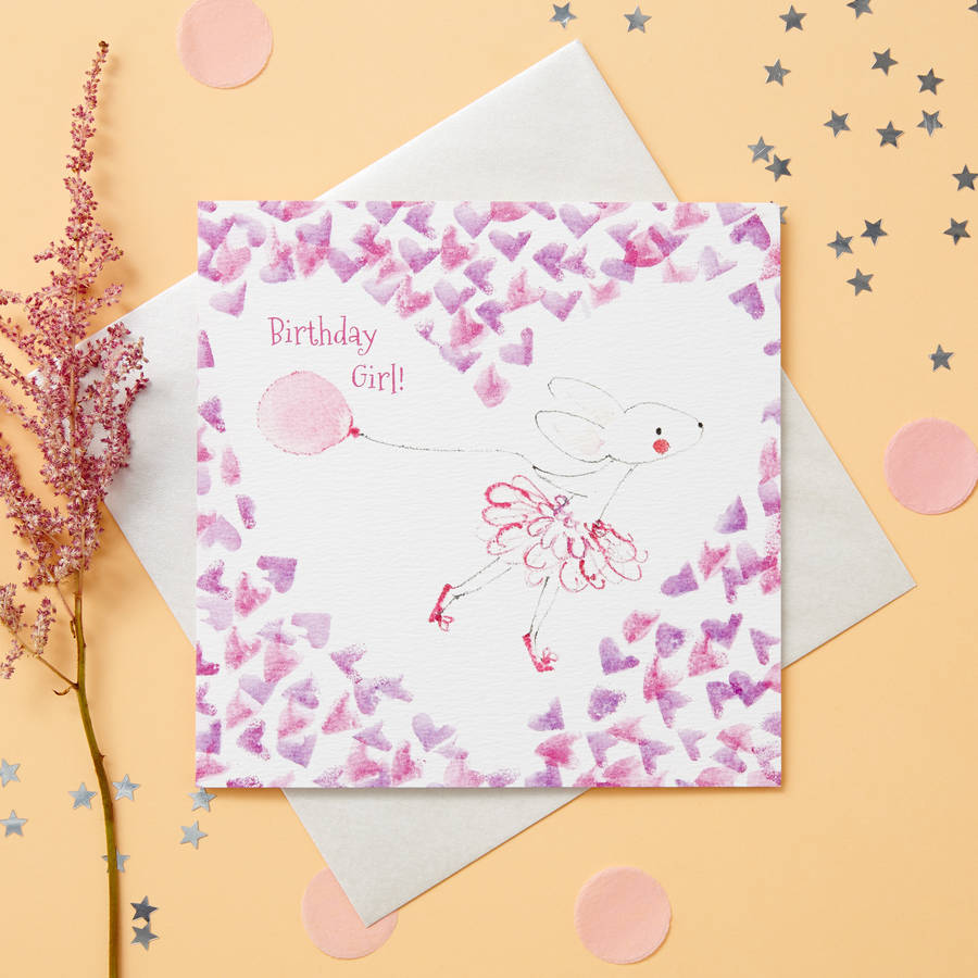 girl’s happy birthday blank card by caragh susan | notonthehighstreet.com