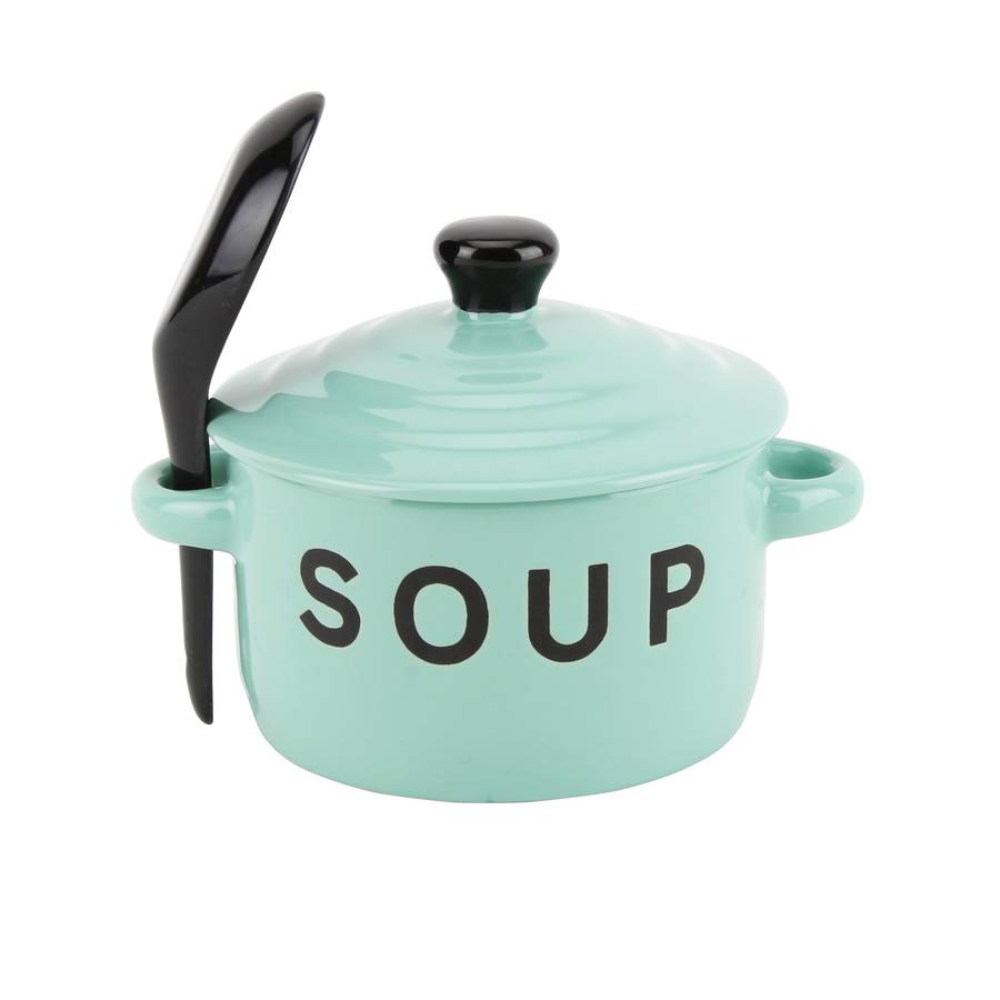 mint green soup bowl gift set by the contemporary home