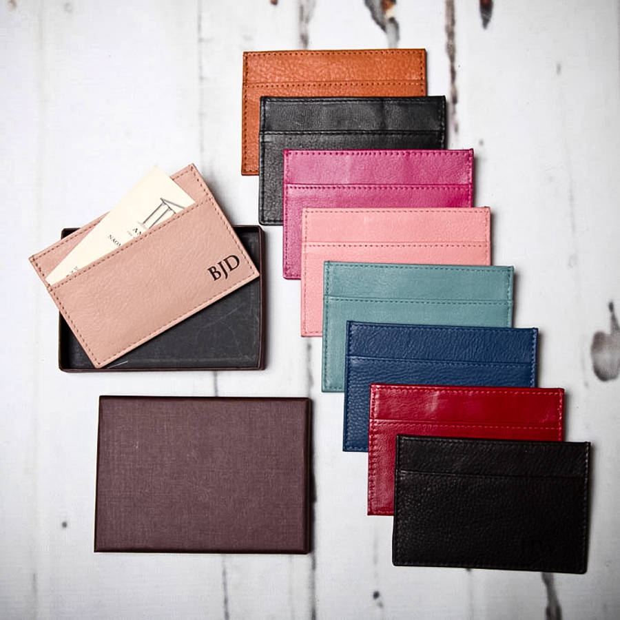 personalised ladies leather card holder by nv london calcutta