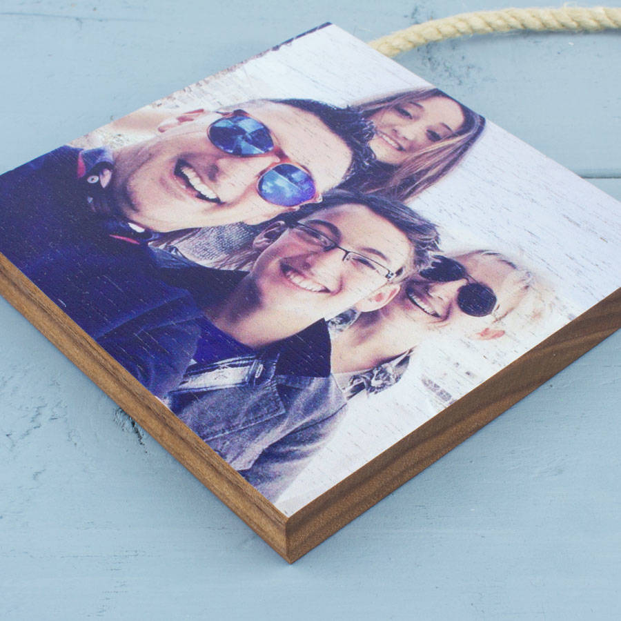 personalised photo wood wall hanging by create gift love