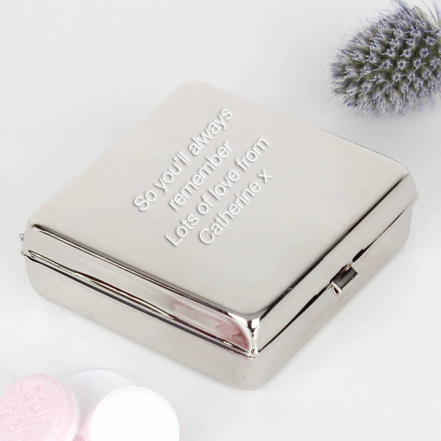 personalised mirror pill box by dibor