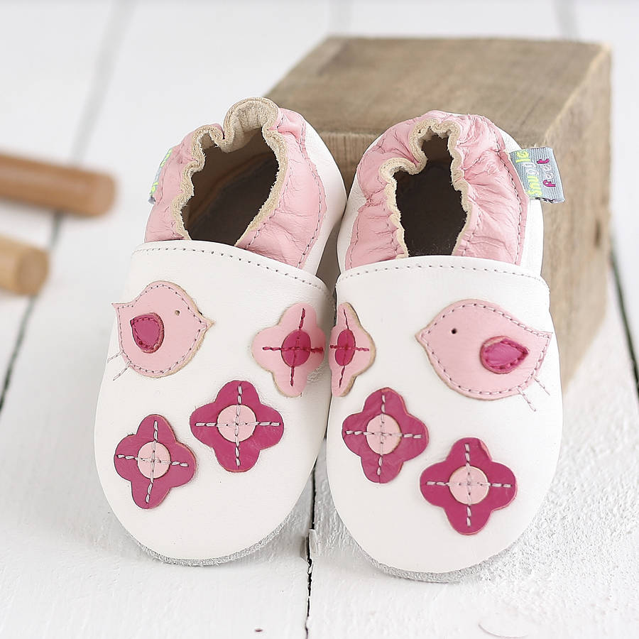 birds soft leather baby shoes by snuggle feet