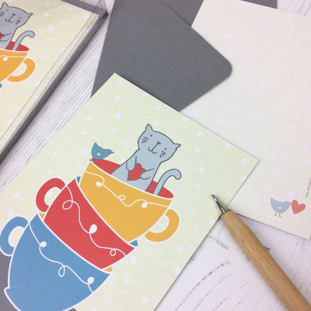 cute notecards with stickers by wink design