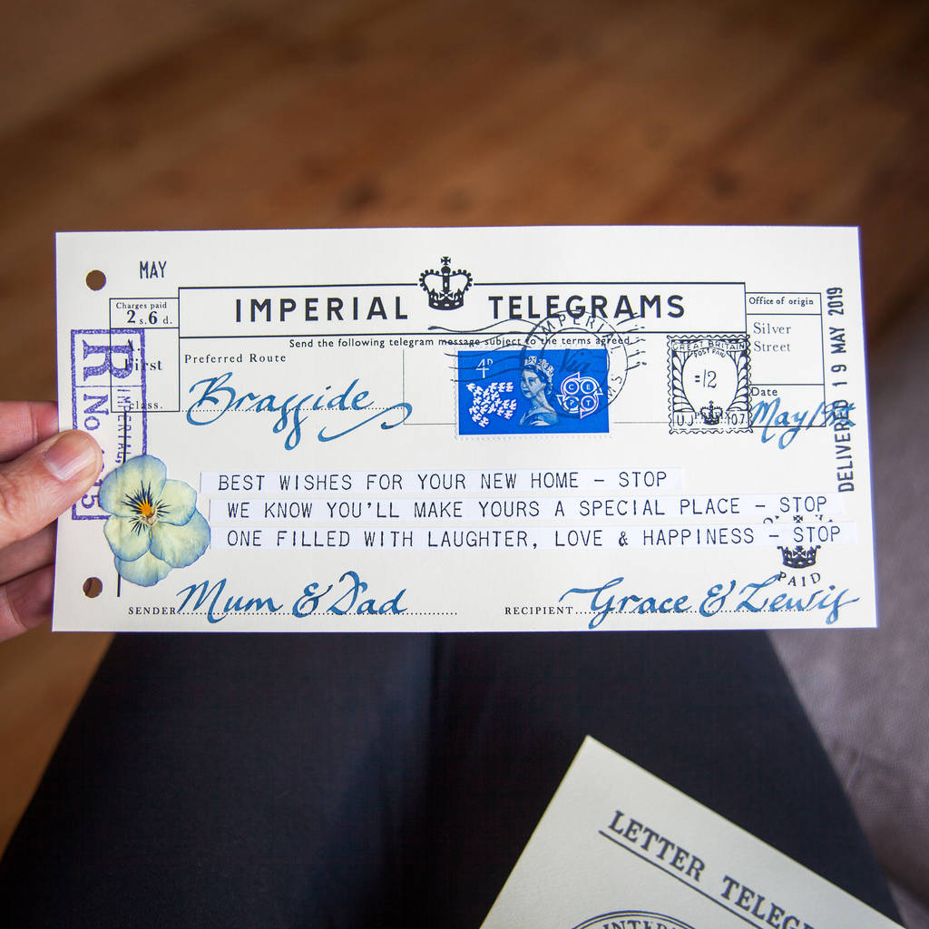 Vintage New Home Telegram By Imperial Telegrams Notonthehighstreet 33264 |  Hot Sex Picture