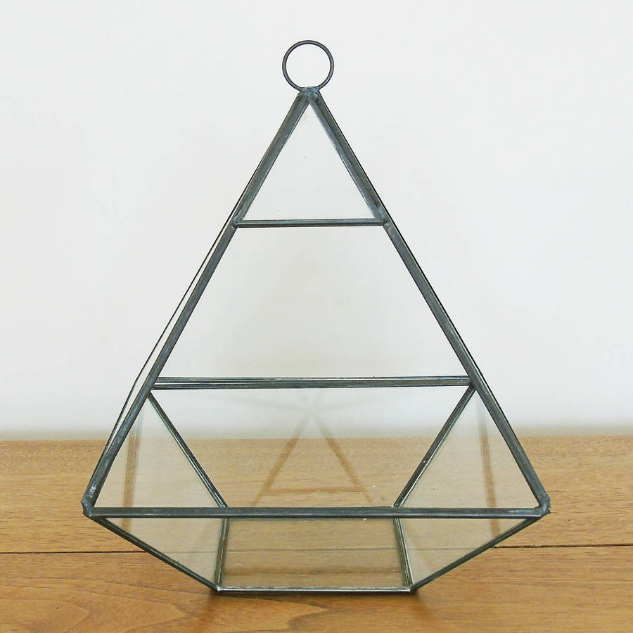 glass pyramid terrarium by the den & now