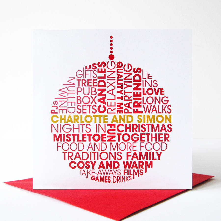 personalised couples christmas card by mrs l cards | notonthehighstreet.com