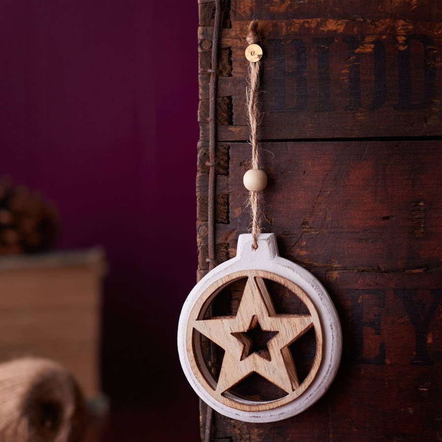 natural wood christmas tree decoration by the christmas home