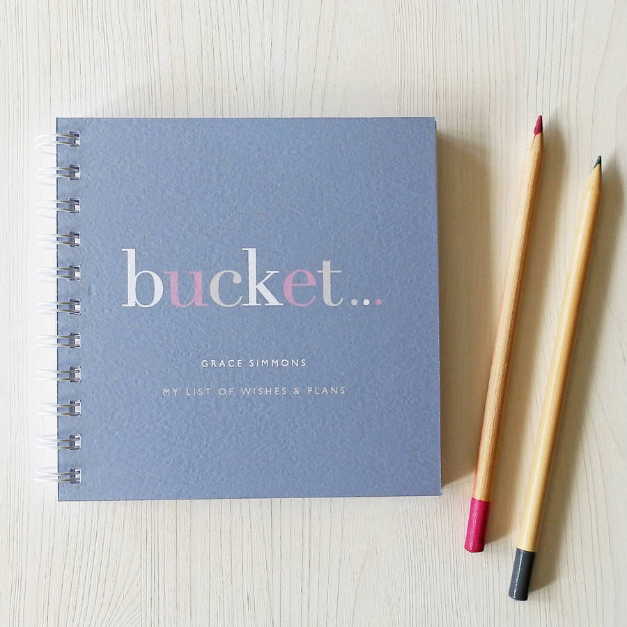 personalised 'bucket' list small notebook by designed