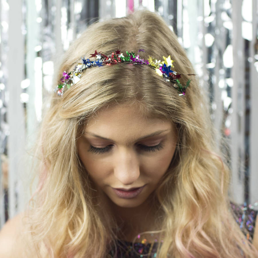 star tinsel headband by crown and glory