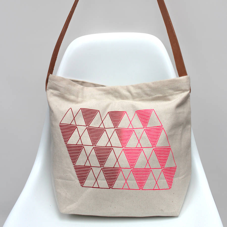 geometric design handbag by rolfe & wills