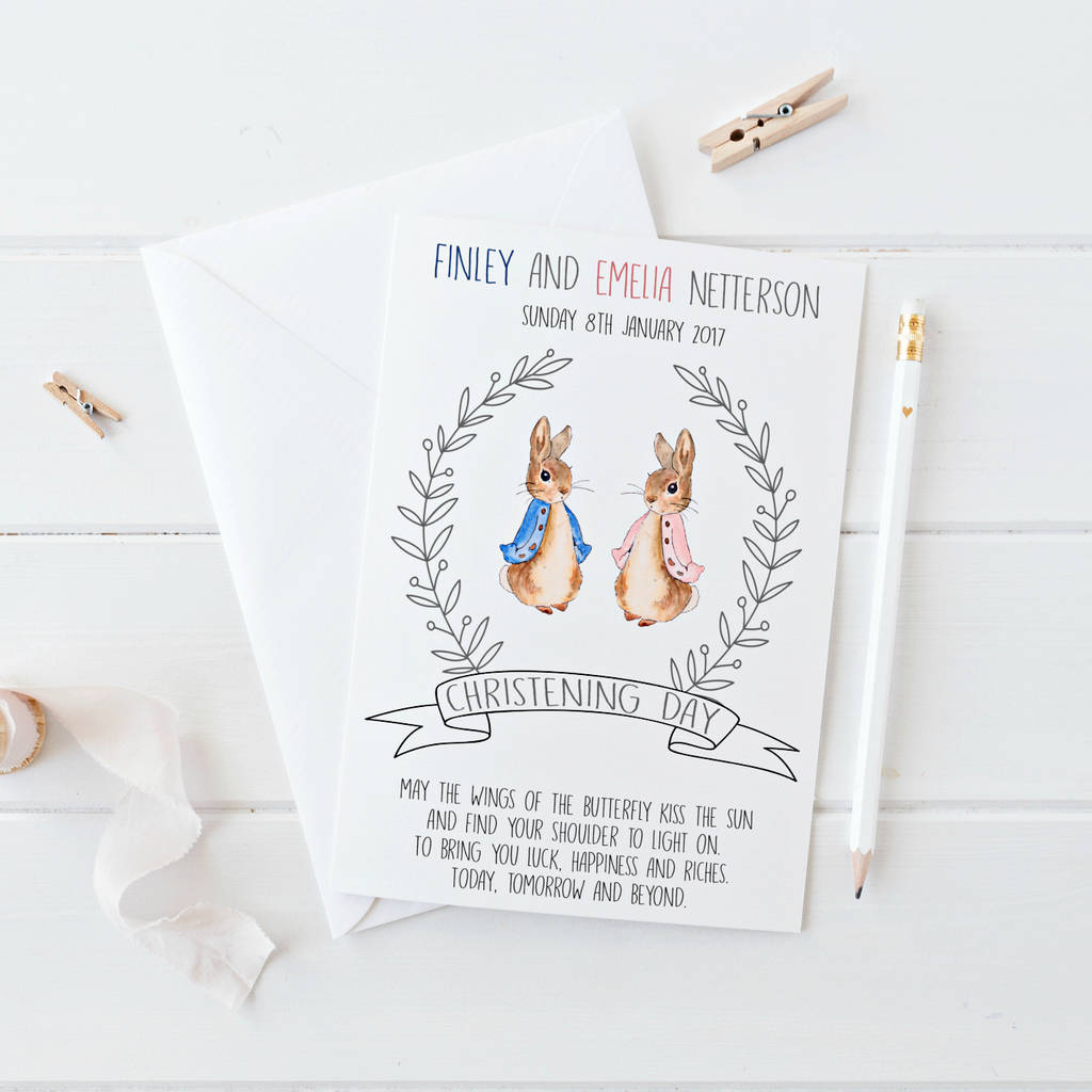 christening card christening invitation twins by christening gifts from
